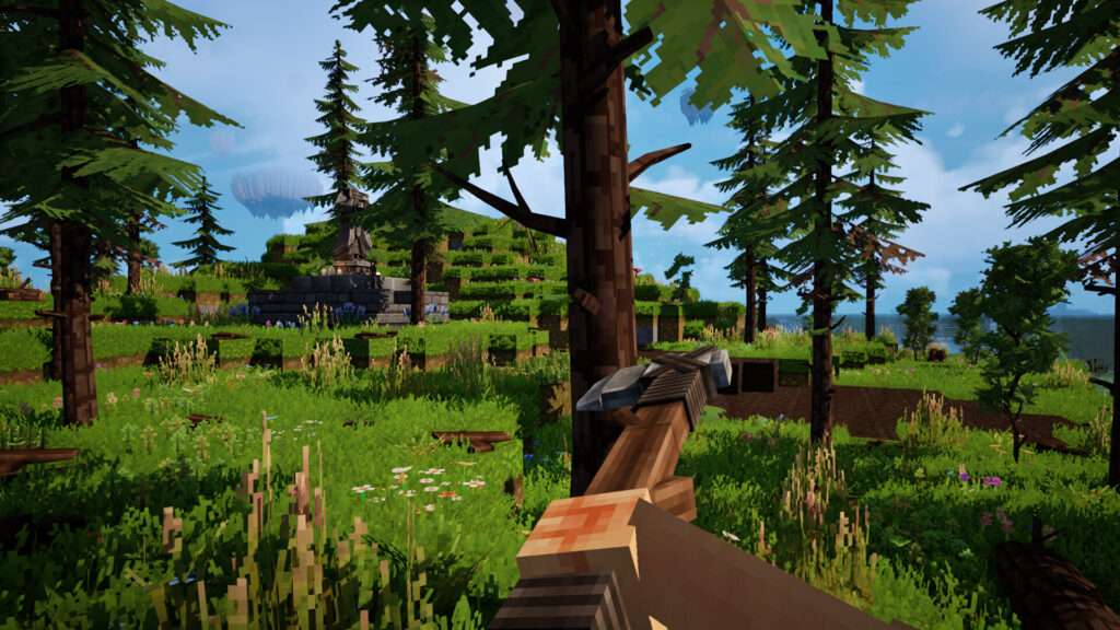 Everwind, uma floresta cortando arvore