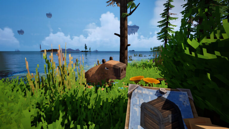 uma capivara em uma floresta em um game